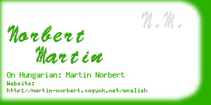 norbert martin business card